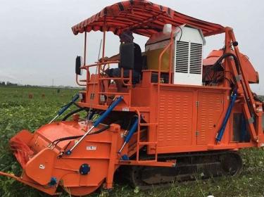 Rubber track undercarriage for green soy bean-picking machine 